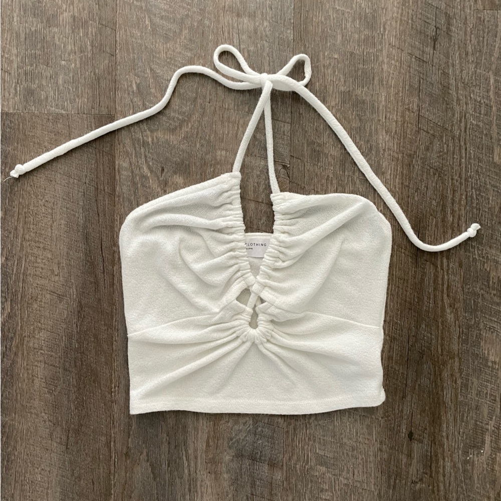 White halter top